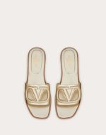 VLOGO CUT-OUT LAMINATED NAPPA LEATHER SLIDE SANDAL - Image 4